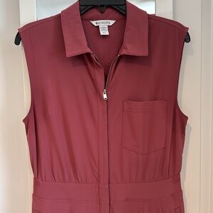 Athleta Pink Zip-Front Sleeveless Jumpsuit